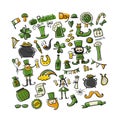 Saint Patrick Day, set icons. Sketch for your design Royalty Free Stock Photo