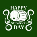 Saint Patrick day symbol of green ale beer pub barrel. Royalty Free Stock Photo