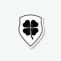 Saint Patrick Day traditional shield design sticker isolated on gray background
