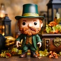 saint patrick figurine stands on table Royalty Free Stock Photo
