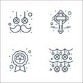 saint patrick line icons. linear set. quality vector line set such as garland, badge, cross