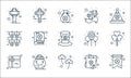 Saint patrick line icons. linear set. quality vector line set such as st patrick, clover, gift, invitation, gold pot, garland,