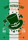 Saint Patrick party poster design, 17 March celebration invitation. Vector illustration Royalty Free Stock Photo