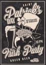 Saint Patrick poster vintage monochrome