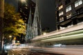 Saint Patrick`s Cathedral at night, New York