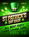 Saint Patrick`s Day bash celebration poster design Royalty Free Stock Photo