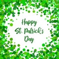 Saint Patrick s Day Border with Green Four and Tree Leaf Clovers on White Background. Vector illustration. Template Royalty Free Stock Photo