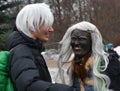 Saint Patrick`s Day celebration in Moscow. Happy people in carnival costumes