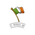 Saint Patrick s Day Design. Irish Flag. Greeting card. Vector illustration.