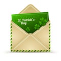 Saint Patrick`s Day Envelope with Letter
