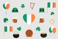 Saint PatrickÃ¢â¬â¢s Day - Flat Icon Set Royalty Free Stock Photo