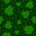 Saint Patrick's Day green clover seamless background vector illustration