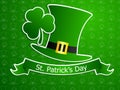 Saint patrick`s day with green leprechaun hat and clover Royalty Free Stock Photo