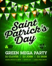 Saint Patrick`s Day green mega party invitation poster