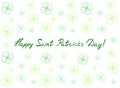 Saint Patrick`s Day greeting card with green tender clover leaves and text. Inscription - Happy Saint Patrick`s Day!