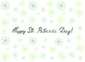 Saint Patrick`s Day greeting card with green tender clover leaves and text. Inscription - Happy St. Patrick`s Day! Royalty Free Stock Photo