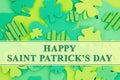 Saint Patrick`s Day greeting with shamrocks