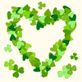 Saint Patrick`s Day heart frame background Royalty Free Stock Photo