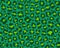 Saint Patrick's Day leopard pattern, Green leopard print seamless pattern, Cheetah repeating pattern, Vector