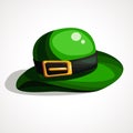 Saint Patrick s Day leprechaun green hat. Vector illustration