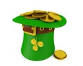 Saint Patrick`s Day Leprechaun Hat with Gold Coins