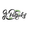 Saint Patrick`s Day. Lettering St. Patrick`s with clover symbol. St. Patricks Day card