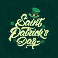 Saint Patrick`s Day logotype. St.Patricks Day celebration design in Lettering style. Hand sketched St.Patricks Day icon. Beer
