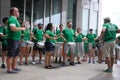 Saint Patrick`s Day parade drumming participants Royalty Free Stock Photo