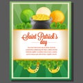 Saint patrick`s day poster clover shamrock Royalty Free Stock Photo