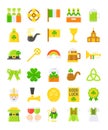 Saint patrick`s day related icon set, flat style