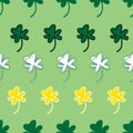 Saint Patrick`s Day Shamrocks Vector Seamless Pattern