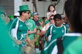 SJI International School Samba Drummers at Saint Patrick`s Day in Singapore Royalty Free Stock Photo