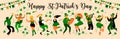Saint Patrick s Day. Vector illustration with funny people in carnival costumes