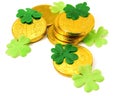 Saint Patrick's Gold and clover Royalty Free Stock Photo