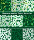 Saint Patrick's Shamrock Seamless Pattern Vector Set Royalty Free Stock Photo