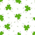 Saint Patrick seamless pattern with clover, shamrock ornament fl