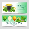 Saint patrick theme banner with green color