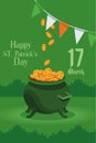 saint patricks card with treasure