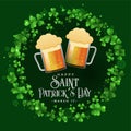 Saint patricks celebration patry with beer mugs background