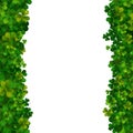 Saint Patricks Day background, realistic shamrock leaves