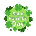 Saint Patricks Day Background Traditional Irish Holiday Greeting Card With Shamrock Leaves Royalty Free Stock Photo