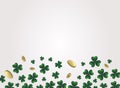 Saint Patricks Day Card with Treasure of Leprechaun, clover