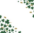 Saint Patricks Day Card with Treasure of Leprechaun, clover