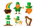 Saint Patricks Day cartoon set Royalty Free Stock Photo