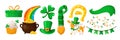 Saint Patricks Day cartoon set Royalty Free Stock Photo