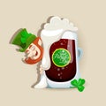 Saint Patricks Day design with dark beer