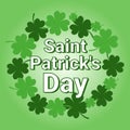 Saint Patricks Day Greeting Card Or Flyer Poster With Green Clover Leaves Background Royalty Free Stock Photo