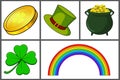 Saint patricks day icons vector set illustration isolated on white background