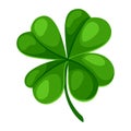 Saint Patricks Day illustration. Irish four leaf clover.