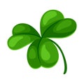 Saint Patricks Day illustration. Irish four leaf clover.